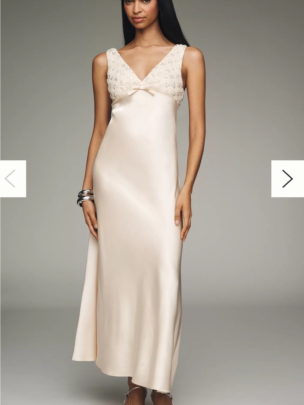 SAYLOR Serefina Beaded Sleeveless
Satin Gown Butter Yellow